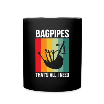 Bagpipes for pipers and Scots - Full Colour Mug - black - Front