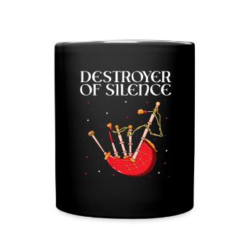 Scotsman Quote for Bagpipe Musician and Bagpipes - Full Colour Mug - black - Front