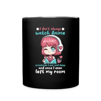 Je ne regarde pas toujours l’anime I cute Chibi Kawaii - Mug uni - noir - Devant