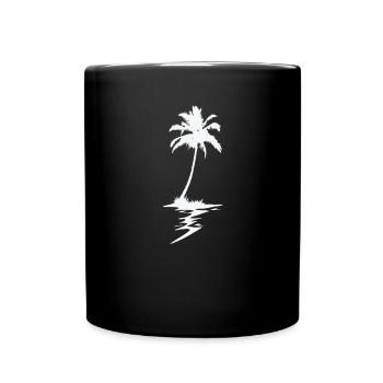 Plage de vacances de palmiers - Mug uni - noir - Devant