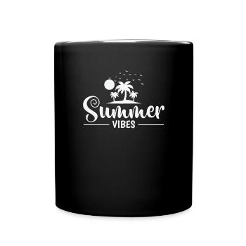 Summer Vibes Palm Holiday Beach - Full Colour Mug - black - Front