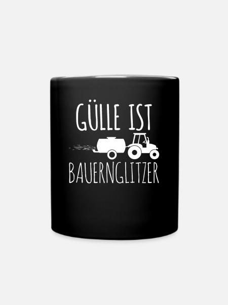 Traktor Landwirt Gülle fahren Bauer - Tasse einfarbig - Schwarz