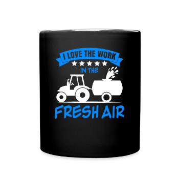 Farmer Farmer Farmer Manure Driving - Full Colour Mug - black - Front
