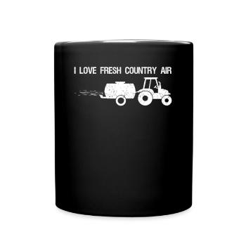 Farmer tractor manure driving farmer - Full Colour Mug - black - Front