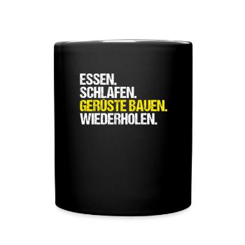 Gerüstbauer Gerüstbau Gerüstmonteur Scaffolder - Tasse einfarbig - Schwarz - Vorne