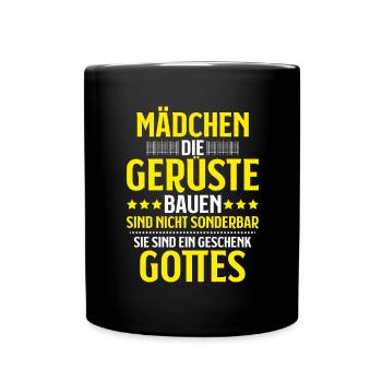 Gerüstbauer Gerüstbau Gerüstmonteur Scaffolder - Tasse einfarbig - Schwarz - Vorne