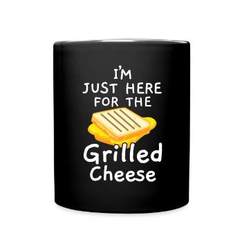 Ich bin nur wegen des gegrillten Käses hier Foodie - Tasse einfarbig - Schwarz - Vorne