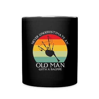 Bagpipes for pipers and Scots - Full Colour Mug - black - Front