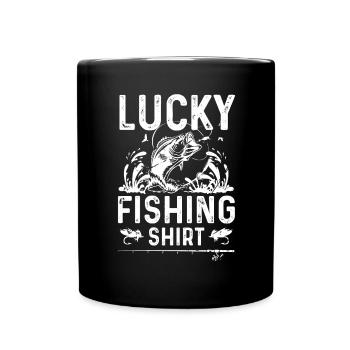 Chemise de pêcheur heureux - Mug uni - noir - Devant