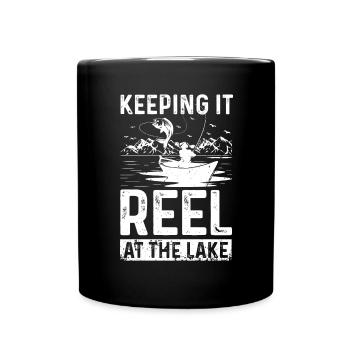 Keeping It Reel At The Lake - Tasse einfarbig - Schwarz - Vorne