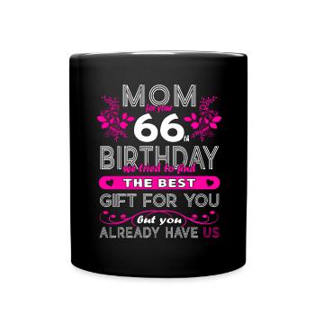 Funny Birthday Wishes Women 66th Birthday - Full Colour Mug - black - Front