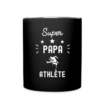 super papa athlète athlétisme fête des pères - Mug uni - noir - Devant