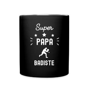 super papa badiste squash fête des pères - Mug uni - noir - Devant