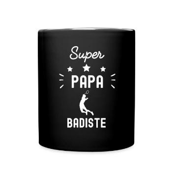 super papa badiste badminton fête des pères - Mug uni - noir - Devant