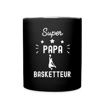 super papa basketteur basket fête des pères - Mug uni - noir - Devant