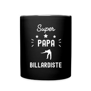 super papa billardiste billard fête des pères - Mug uni - noir - Devant