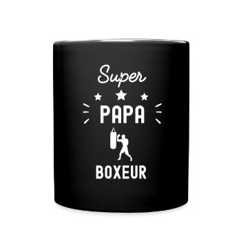 super papa boxeur boxe fête des pères - Mug uni - noir - Devant