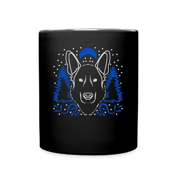 White Shepherd Nature Shepherd Dogs - Full Colour Mug - black - Front