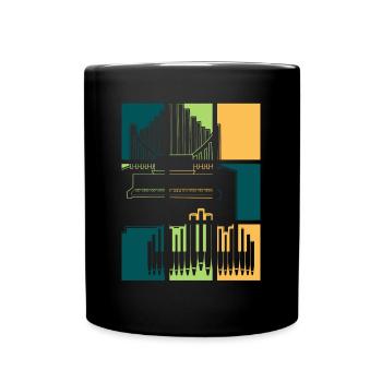 Organ Retro Organ Player Organist - Full Colour Mug - black - Front