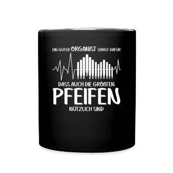 Orgel Orgelspieler Witz Organist - Tasse einfarbig - Schwarz - Vorne