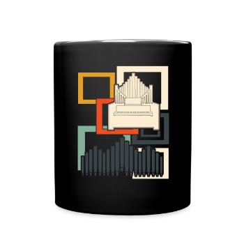 Organ Organ Player Retro Organist - Full Colour Mug - black - Front
