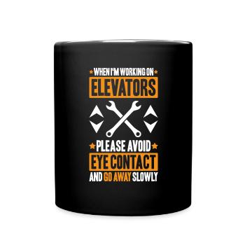 Elevator Fitter Elevator Mechanic Elevator Mechanic - Full Colour Mug - black - Front