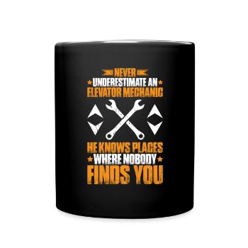 Elevator Fitter Elevator Mechanic Elevator Mechanic - Full Colour Mug - black - Front