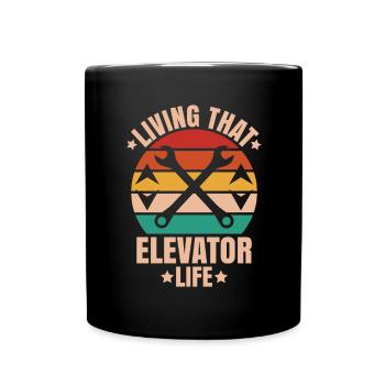 Elevator Fitter Elevator Mechanic Elevator Mechanic - Full Colour Mug - black - Front