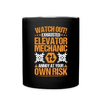 Elevator Fitter Elevator Mechanic Elevator Mechanic - Full Colour Mug - black - Front