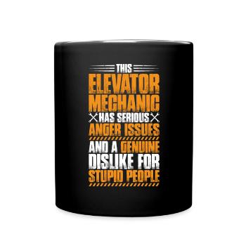 Elevator Fitter Elevator Mechanic Elevator Mechanic - Full Colour Mug - black - Front
