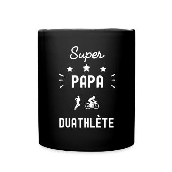 super papa duathlète duathlon fête des pères - Mug uni - noir - Devant