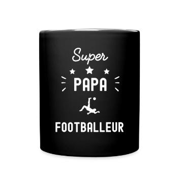 super papa footballeur foot fête des pères - Mug uni - noir - Devant