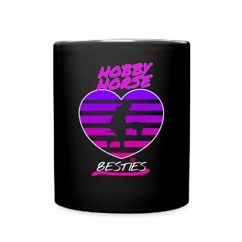 Hobby Horsing Geschenkidee Mädchen süß reiten - Tasse einfarbig - Schwarz - Vorne