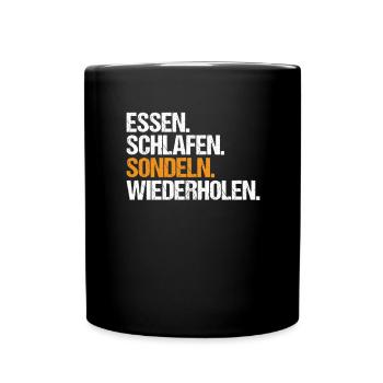 Sondengänger Sondler Metalldetektor Detectorist - Tasse einfarbig - Schwarz - Vorne