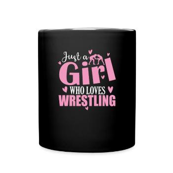 Juste une fille qui aime le combat de spectacle de lutte - Mug uni - noir - Devant