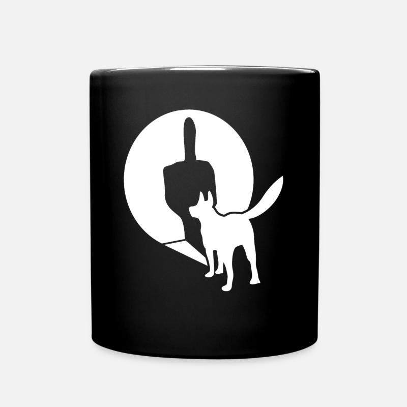 Weißer Schäferhund Mittelfinger - Tasse einfarbig - Schwarz