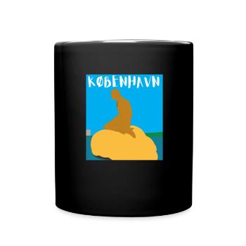 Kobenhavn Denmark Danish Kobenhaven Mermaid - Full Colour Mug - black - Front