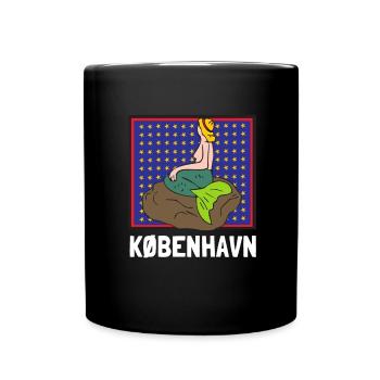 Kobenhavn Denmark Danish Kobenhaven Mermaid - Full Colour Mug - black - Front