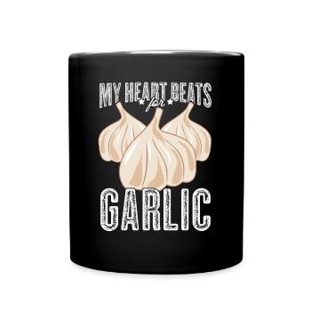 Knoblauch Kochen Knoblauchzehe - Tasse einfarbig - Schwarz - Vorne