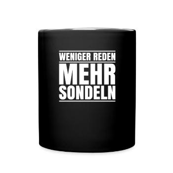 Sondengänger Sondler Metalldetektor Detectorist - Tasse einfarbig - Schwarz - Vorne