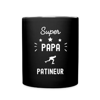 super papa patineur patinage fête des pères - Mug uni - noir - Devant