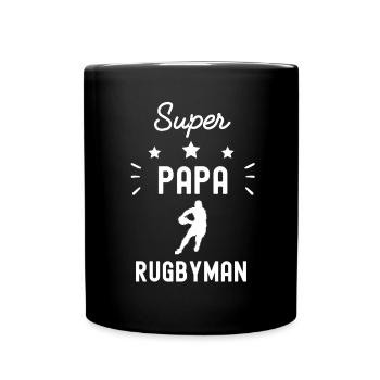 super papa rugbyman rugby fête des pères - Mug uni - noir - Devant