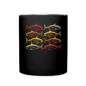 Fishing Retro - Full Colour Mug - black - Front