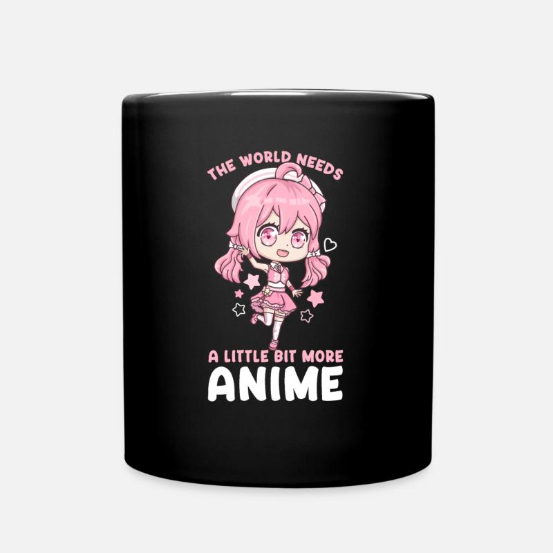 The World Needs A Little Bit More Anime I Kawaii - Full Colour Mug - black