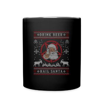 Buvez de la bière Hail Santa I Baphomet Death Metal - Mug uni - noir - Devant