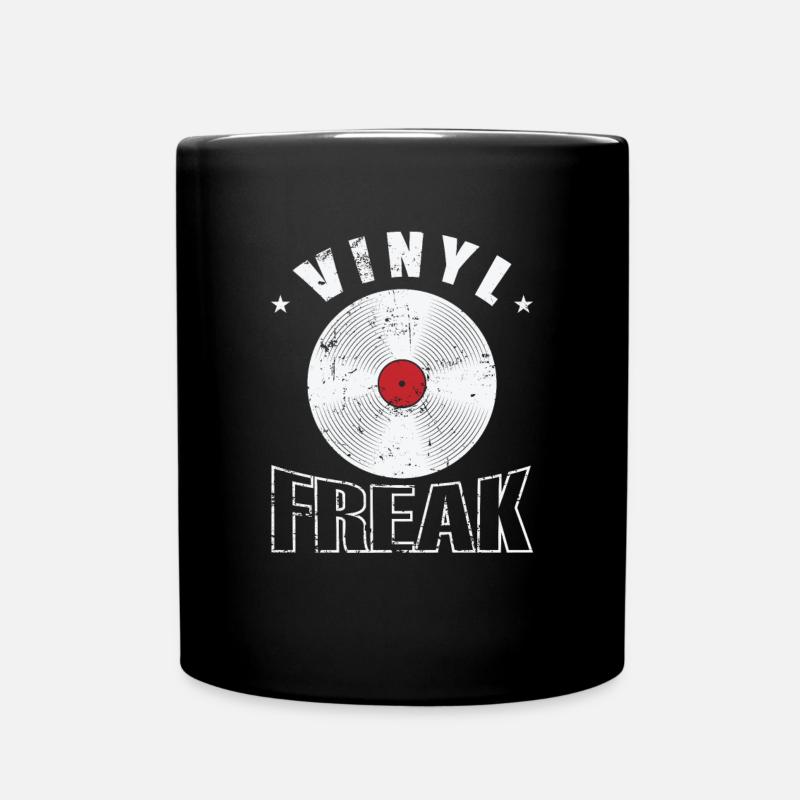 Vinyl Freak Schallplatte Musik Tonträger - Tasse einfarbig - Schwarz