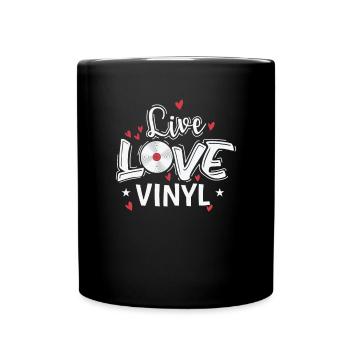Live Love Vinyl Record Enregistrement de musique - Mug uni - noir - Devant