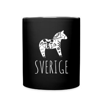 Sverige Sweden Swedish Dala Horse Dalecarlian - Tasse einfarbig - Schwarz - Vorne