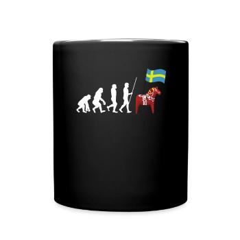 Sverige Sweden Swedish Dala Horse Dalecarlian - Tasse einfarbig - Schwarz - Vorne