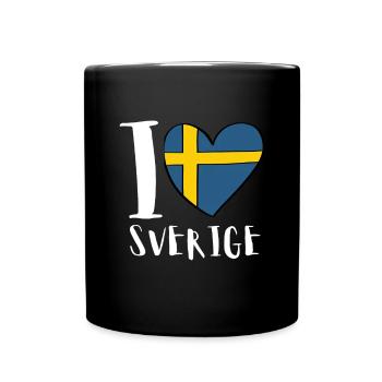 Sverige Sweden Swedish Dala Horse Dalecarlian - Tasse einfarbig - Schwarz - Vorne
